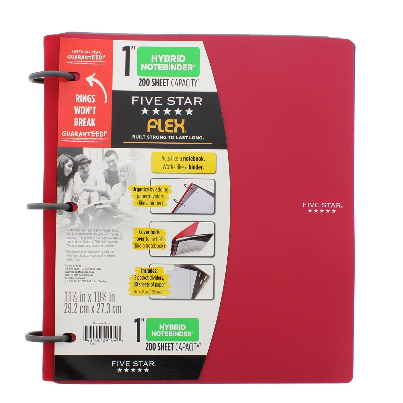 FIVE STAR Flex Hybrid Notebinder, Assorted Colors; image 2 of 6