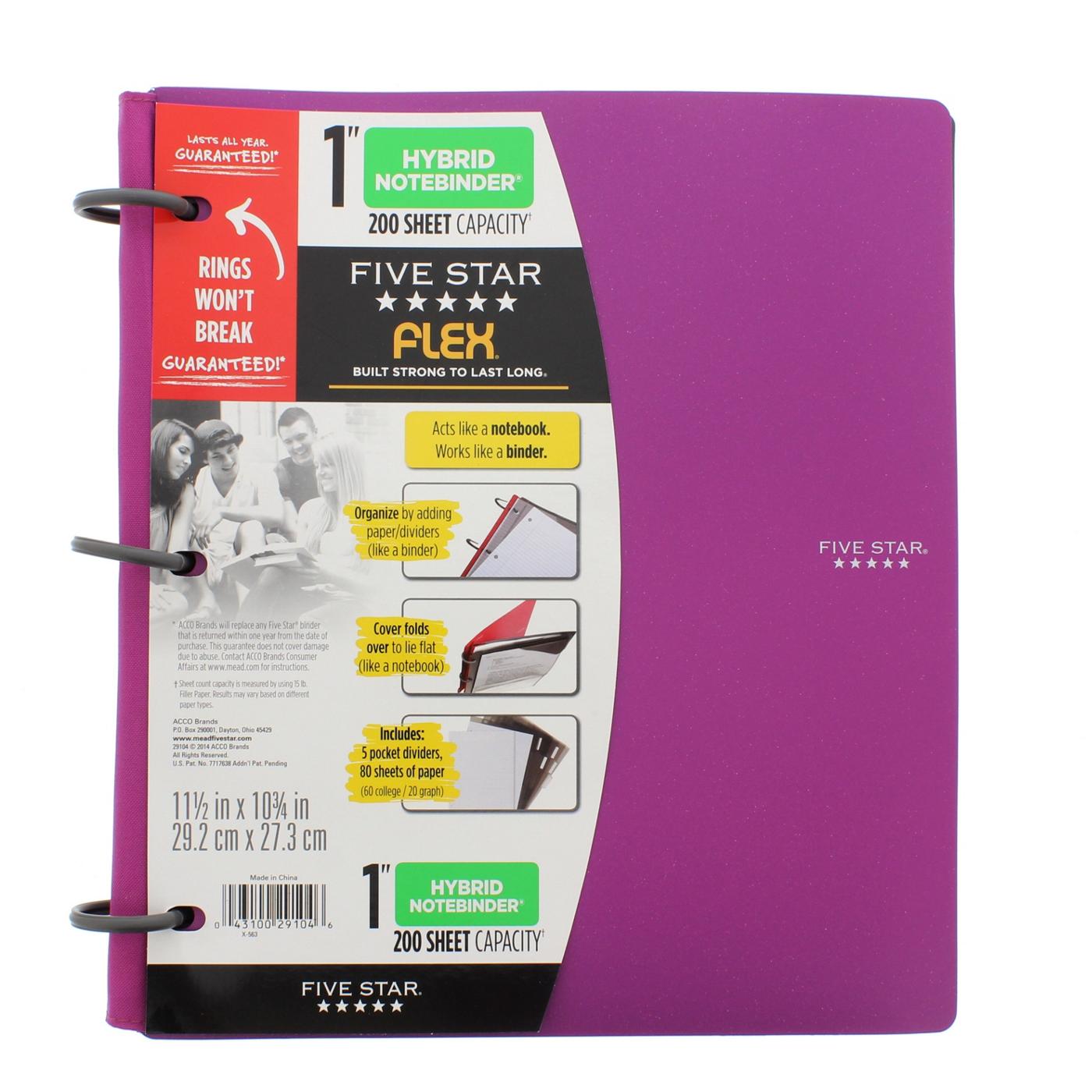 FIVE STAR Flex Hybrid Notebinder, Assorted Colors; image 3 of 6