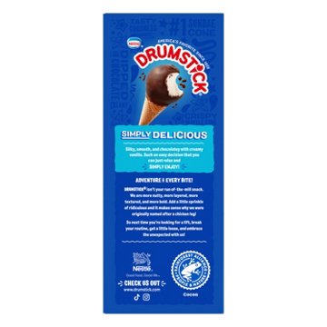 Nestle Drumstick Simply Dipped Vanilla Sundae Cones, 4 ct