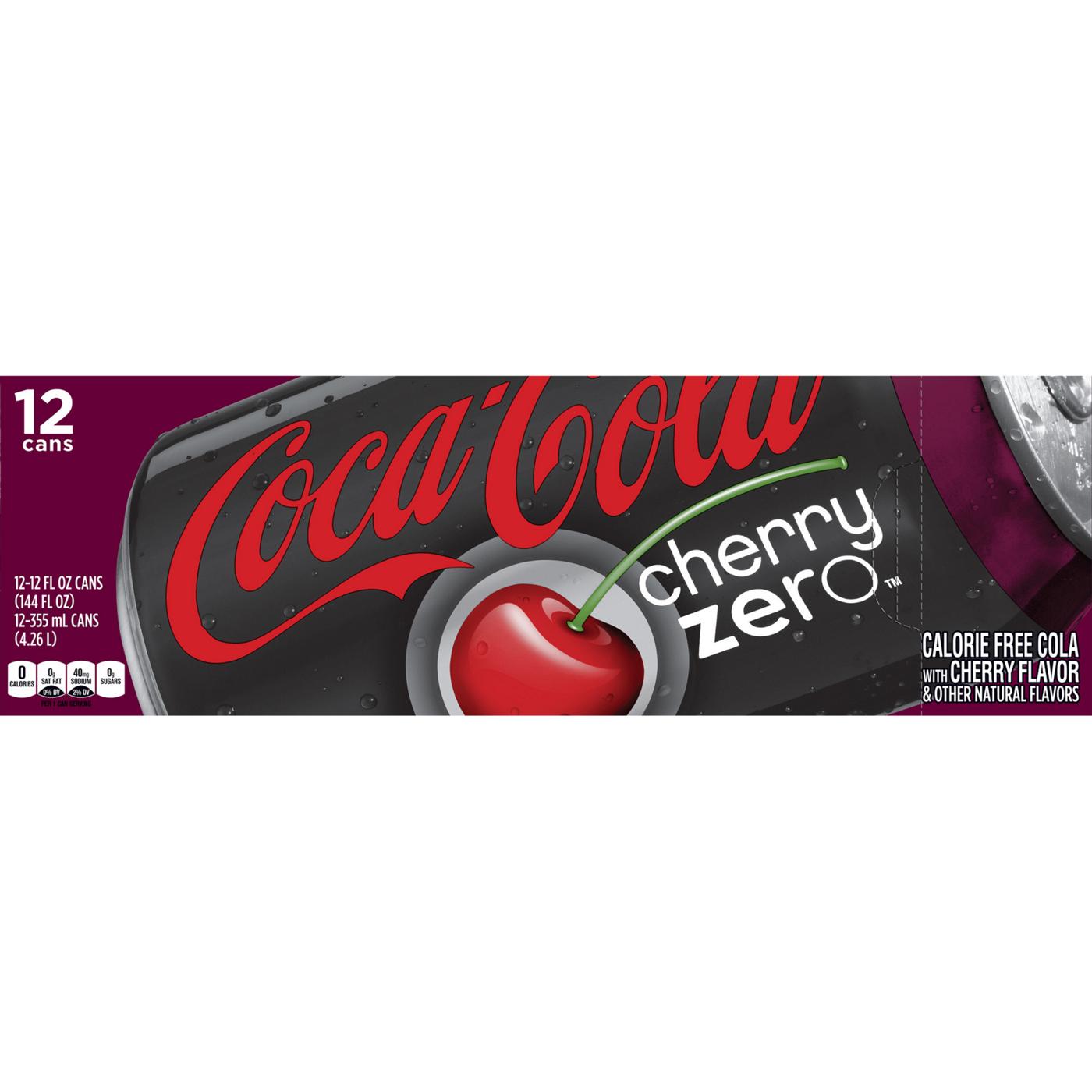 Coca-Cola Zero Calorie Cherry Coke 12 oz Cans; image 2 of 2