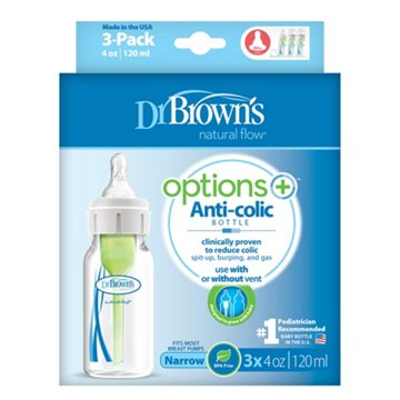 Dr. Brown's Options+ Anti-Colic 4 oz Bottles, 3 ct