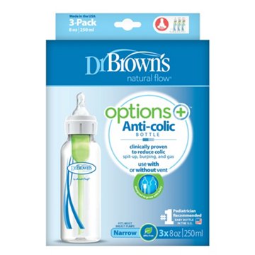 Dr. Brown's Options+ Anti-Colic 8 oz Bottles, 3 ct