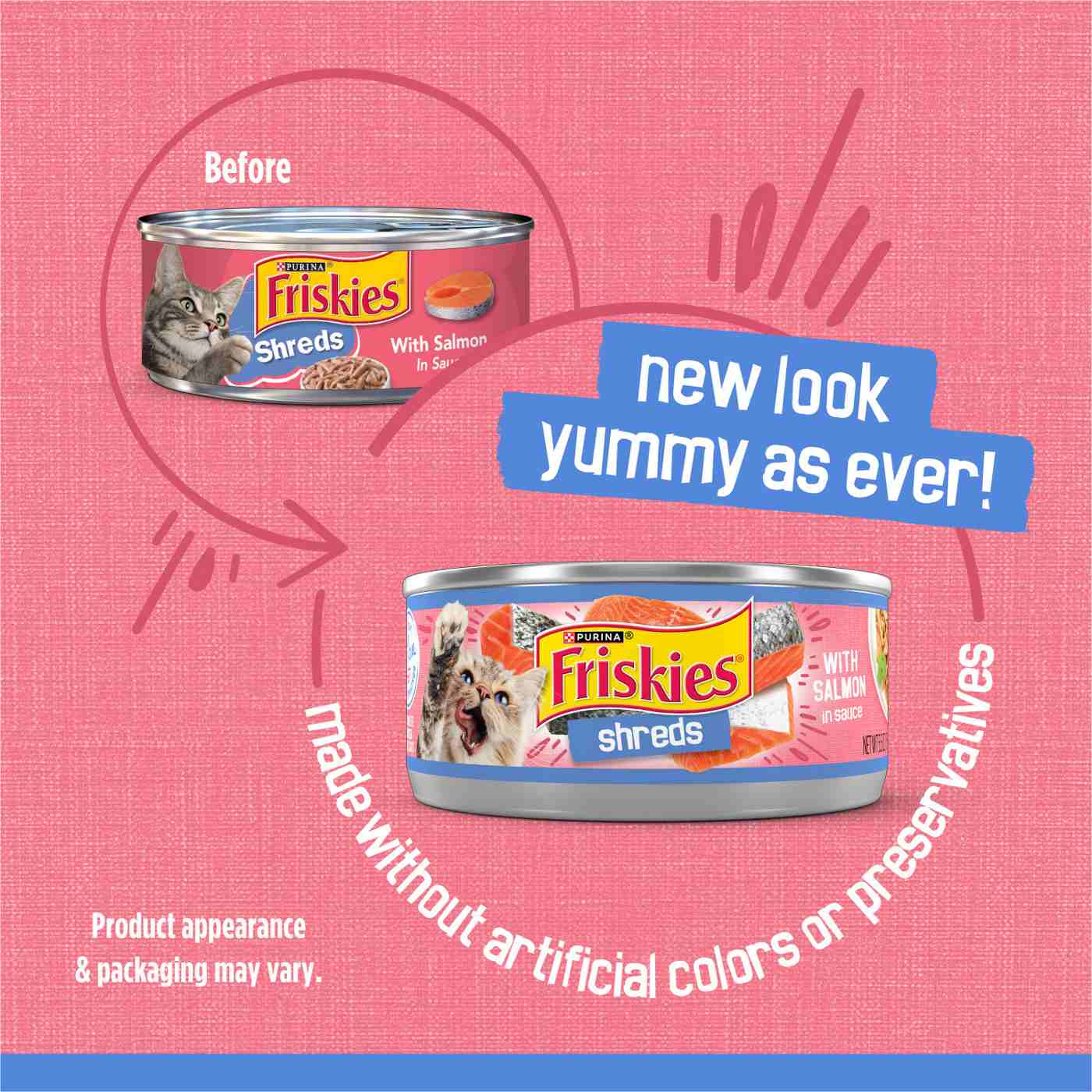 Friskies Purina Friskies Wet Cat Food, Shreds With Salmon in Sauce; image 8 of 9