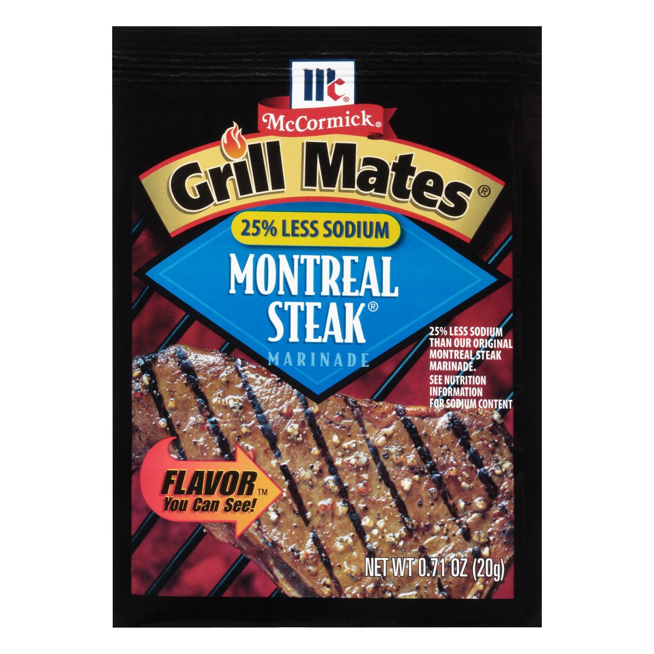 McCormick Grill Mates 25% Less Sodium Montreal Steak Seasoning