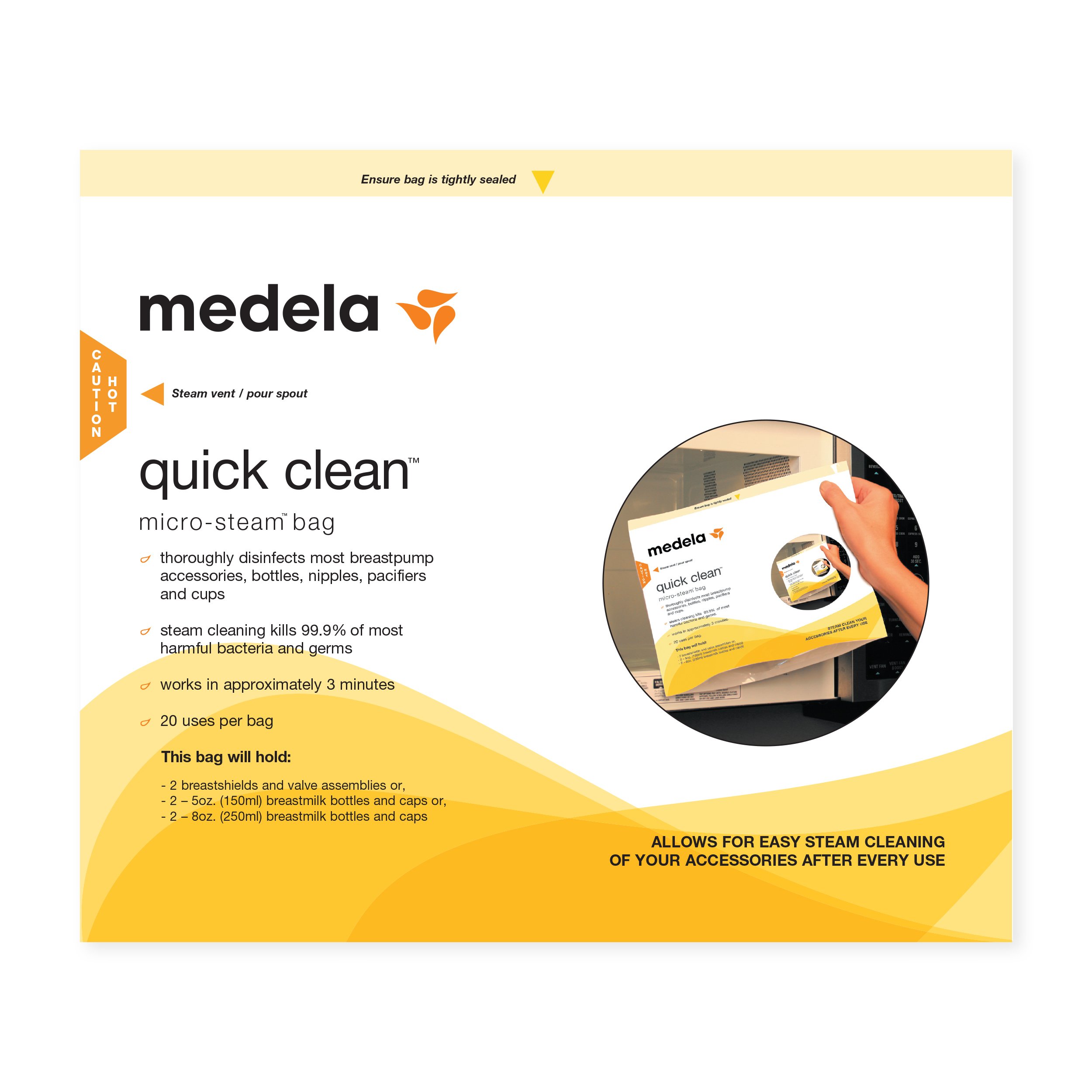 Medela Quick Clean Micro-Steam Bags 12 Count Sterilizing Bags