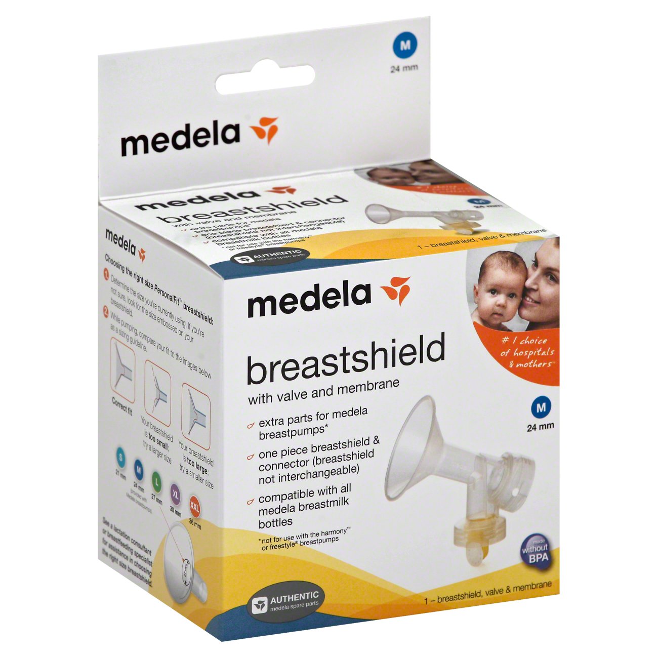  Medela PersonalFit Breast Shields, Large (Pack of 2) 27mm  Breast Pump Flanges, Authentic Medela Spare Parts, Made Without BPA :  Breast Feeding Supplies : Baby