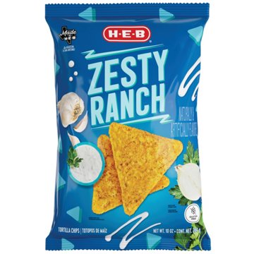 H-E-B Zesty Ranch Flavored Tortilla Chips, 10 oz