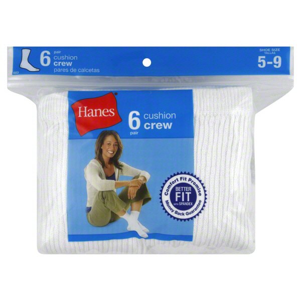 Hanes Cushion Crew Women's Socks White Sizes 59 Shop Clothes & Shoes