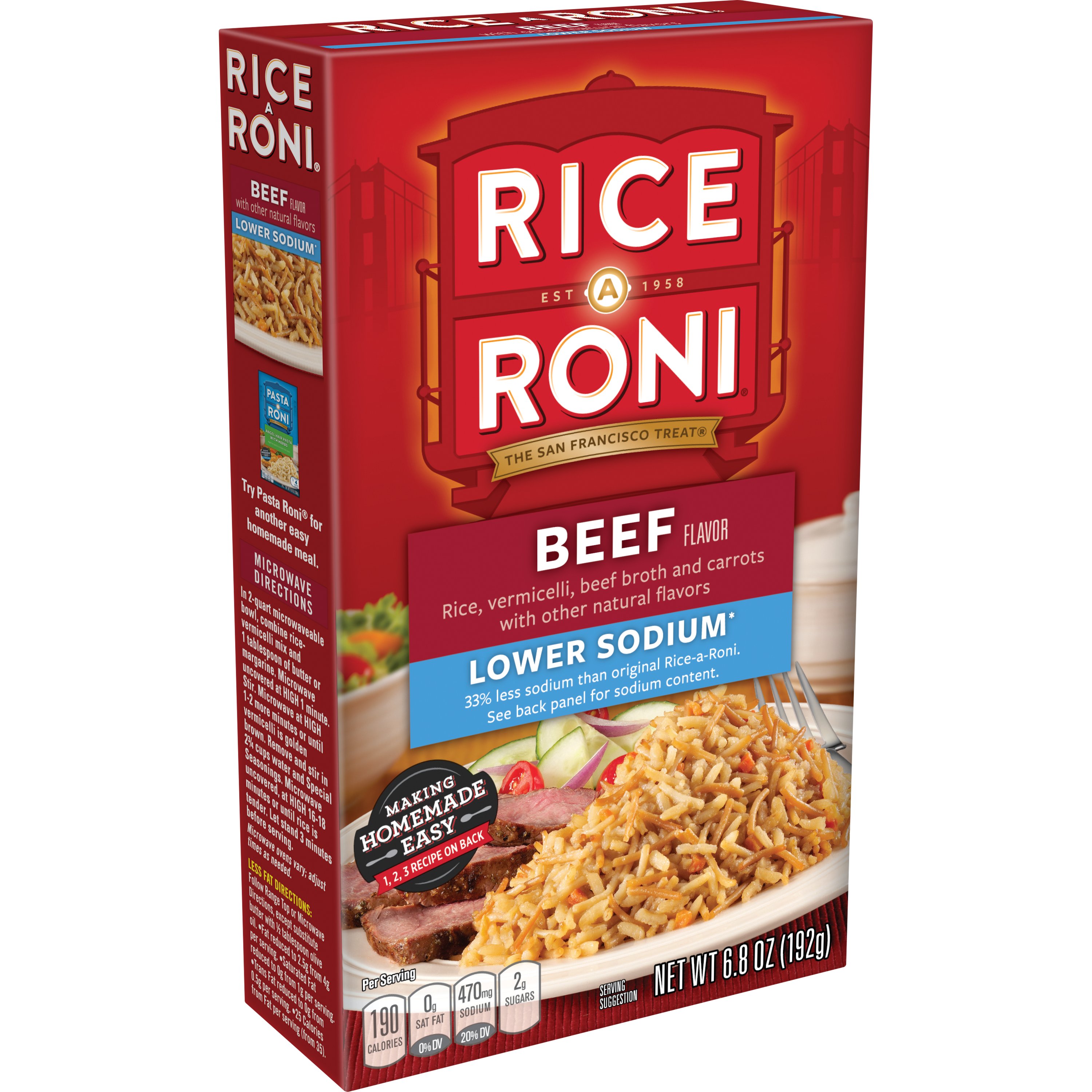 Rice A Roni Lower Sodium Beef Flavor Rice - Shop Rice & grains at H-E-B