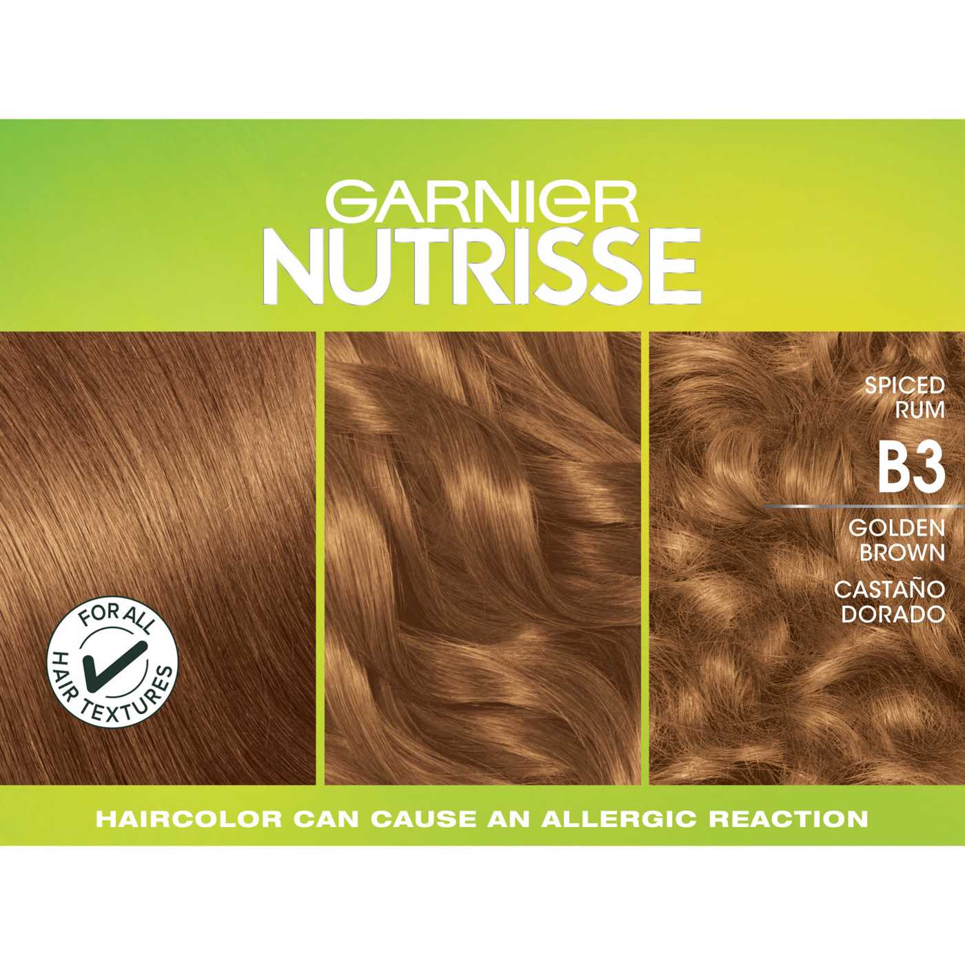 Garnier Nutrisse Ultra Color Nourishing Bold Permanent Hair Color Creme B3 Golden Brown; image 2 of 10