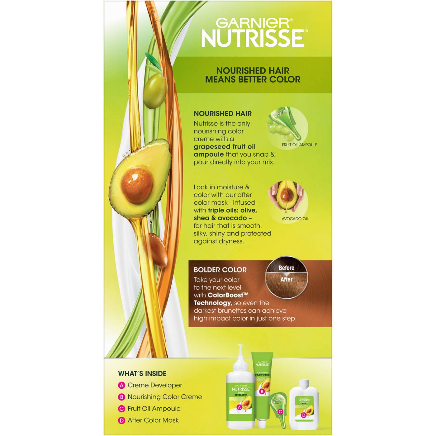 Garnier Nutrisse Ultra Color Nourishing Bold Permanent Hair Color Creme B3 Golden Brown; image 5 of 10