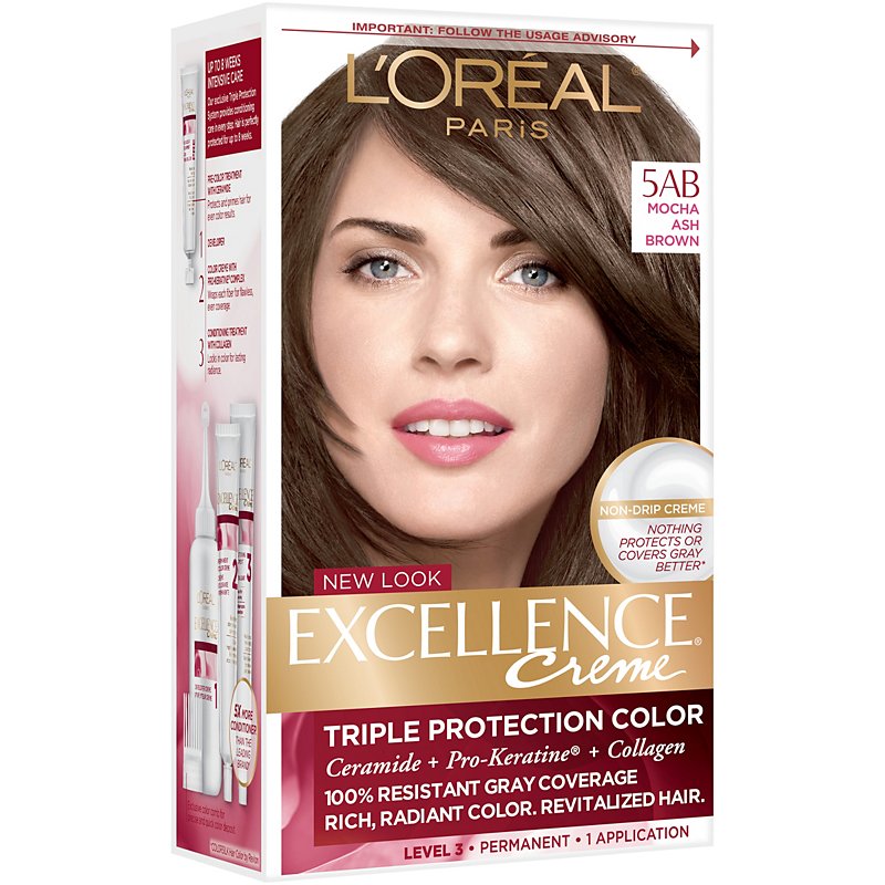 L'Oréal Paris Excellence Créme Permanent Hair Color, 5AB Mocha Ashe Brown -  Shop Hair Care at H-E-B