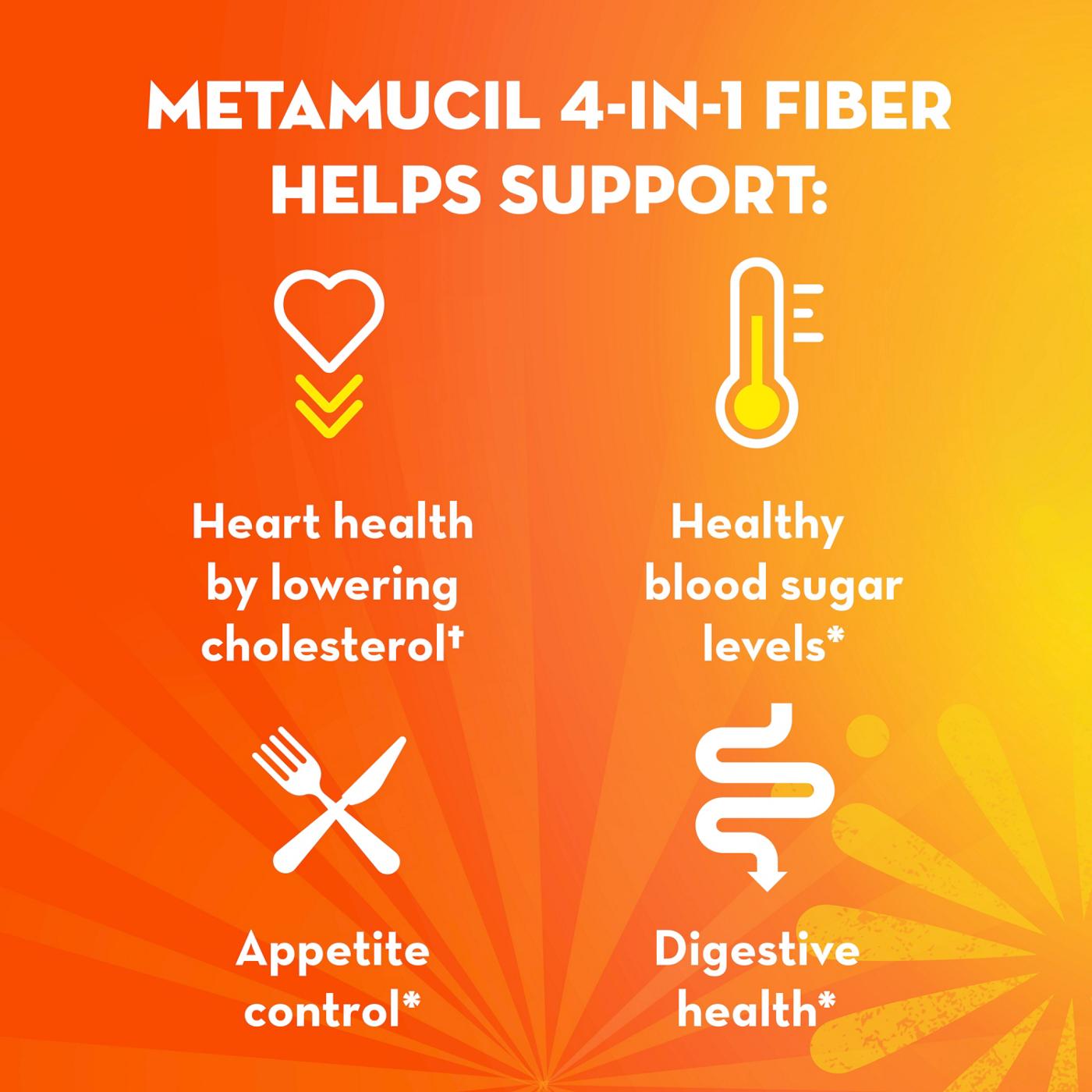Metamucil 4-in-1 Fiber Supplement Drink, Psyllium Husk Powder, Sugar-Free, Berry Flavor; image 2 of 7