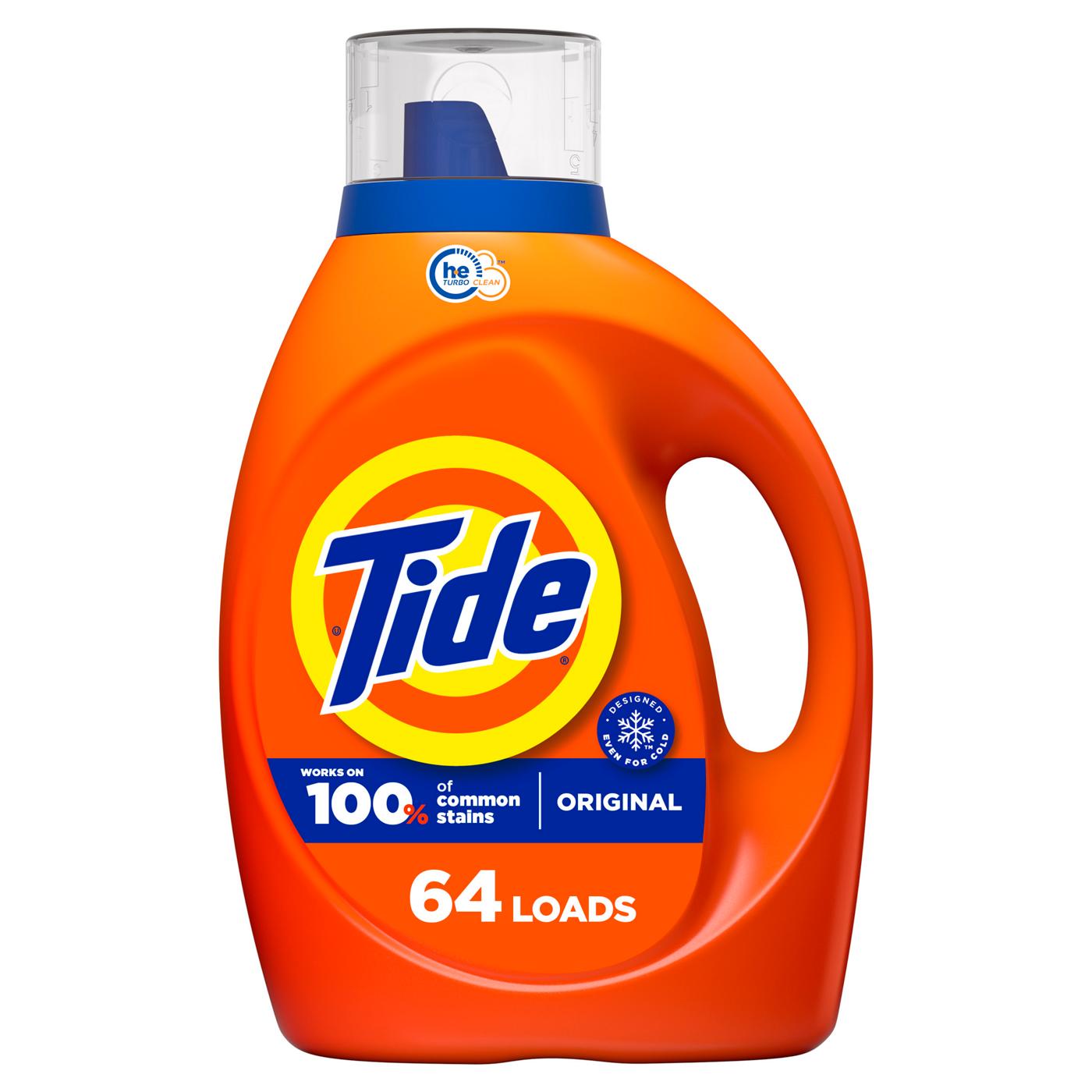 Tide HE Turbo Clean Liquid Laundry Detergent, 64 Loads - Original; image 1 of 8