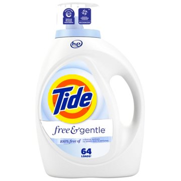 Tide Free & Gentle Liquid Laundry Detergent, 64 Loads - Unscented