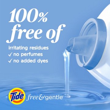 Tide Free & Gentle Liquid Laundry Detergent, 64 Loads - Unscented