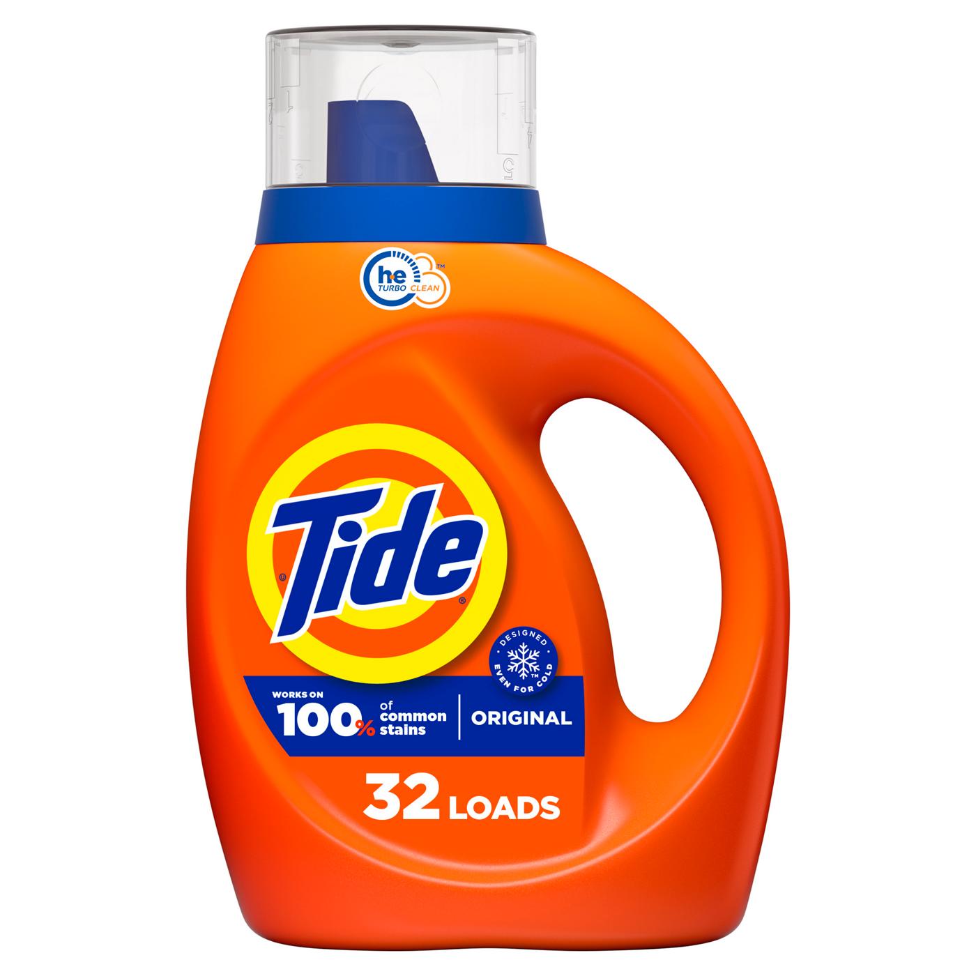 Tide HE Turbo Clean Liquid Laundry Detergent, 32 Loads - Original; image 1 of 15