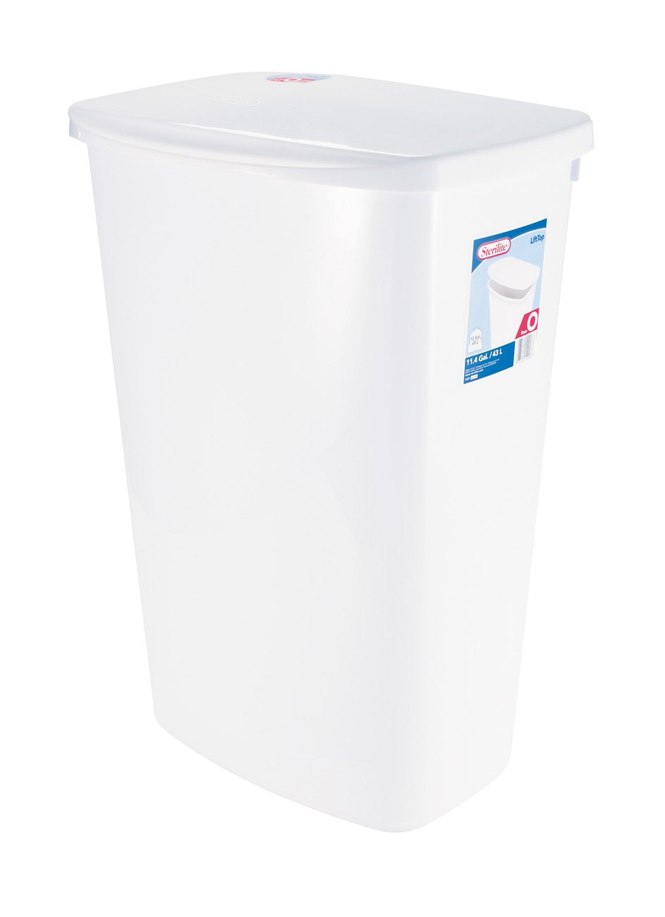 Sterilite 44 Quart Lift Top Wastebasket, White Shop Sterilite 44