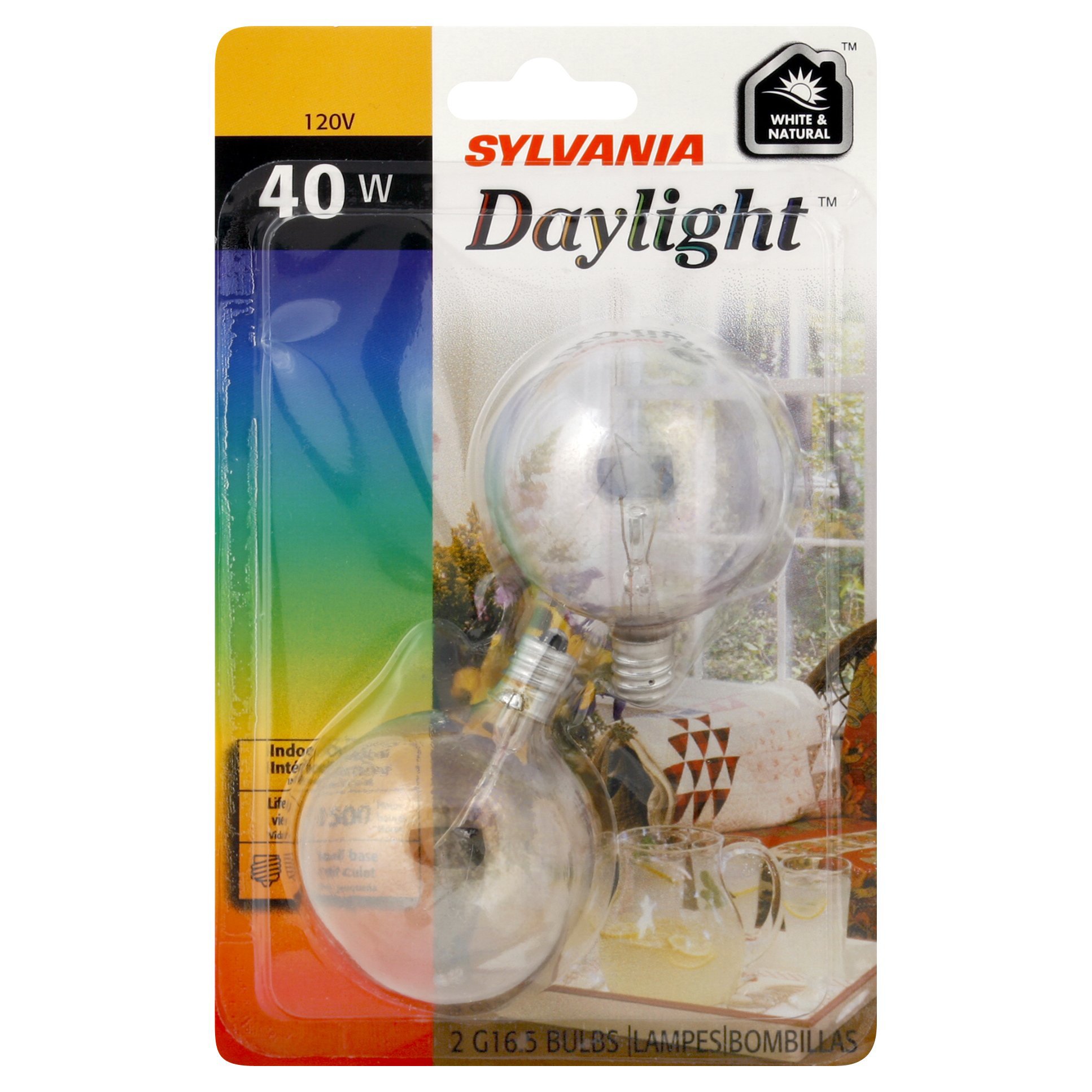 Sylvania G16.5 40-Watt Daylight White & Natural Indoor/Outdoor Light ...