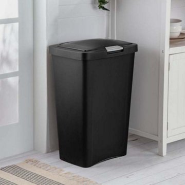 Sterilite Touch-Top Waste Basket - Black, 13 gal