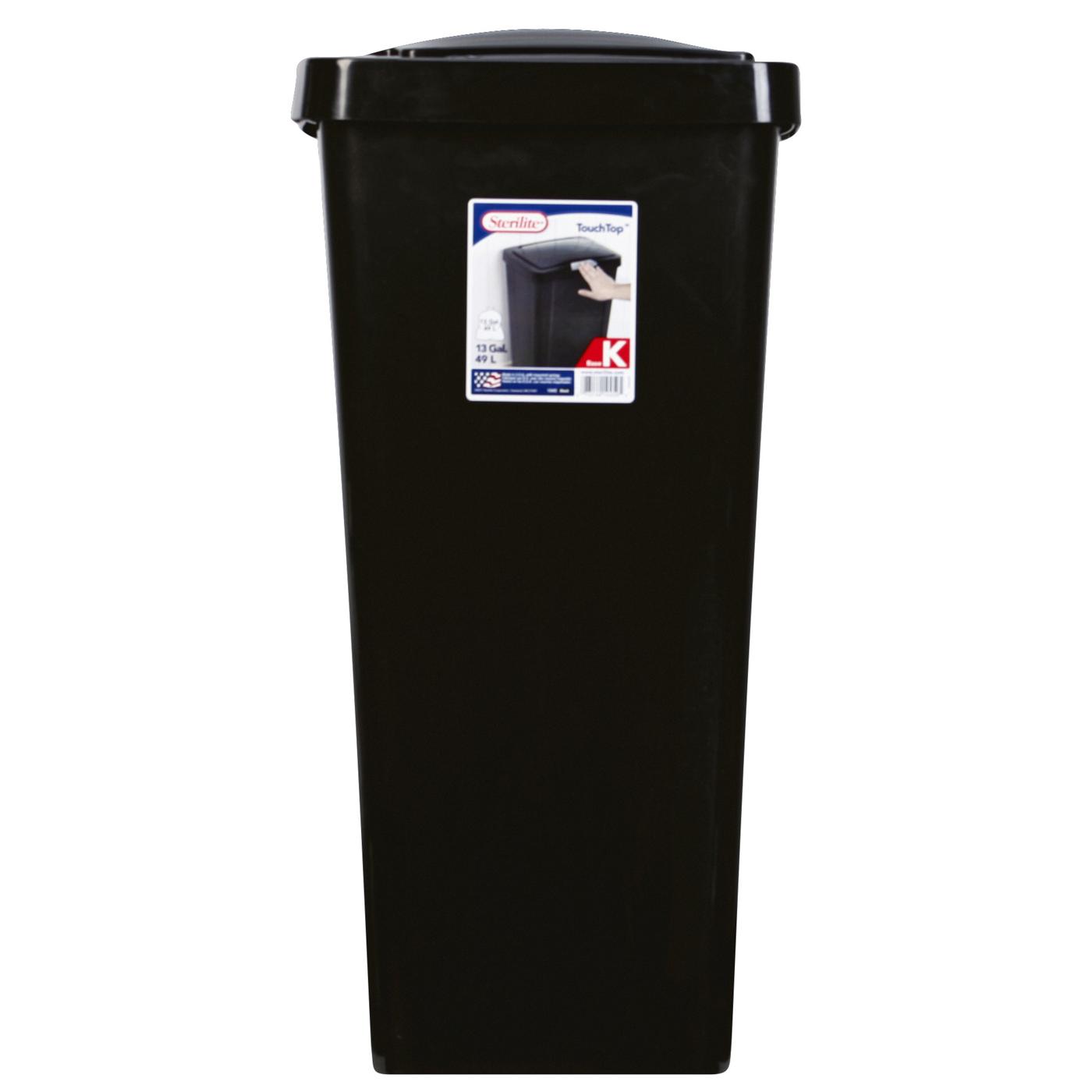 Sterilite Touch-Top Waste Basket - Black; image 3 of 3