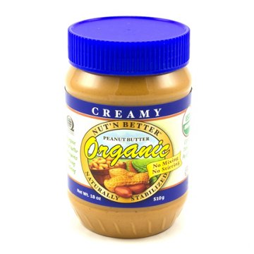Nut' N Better Organic Creamy Peanut Butter - No Stir, 18 oz