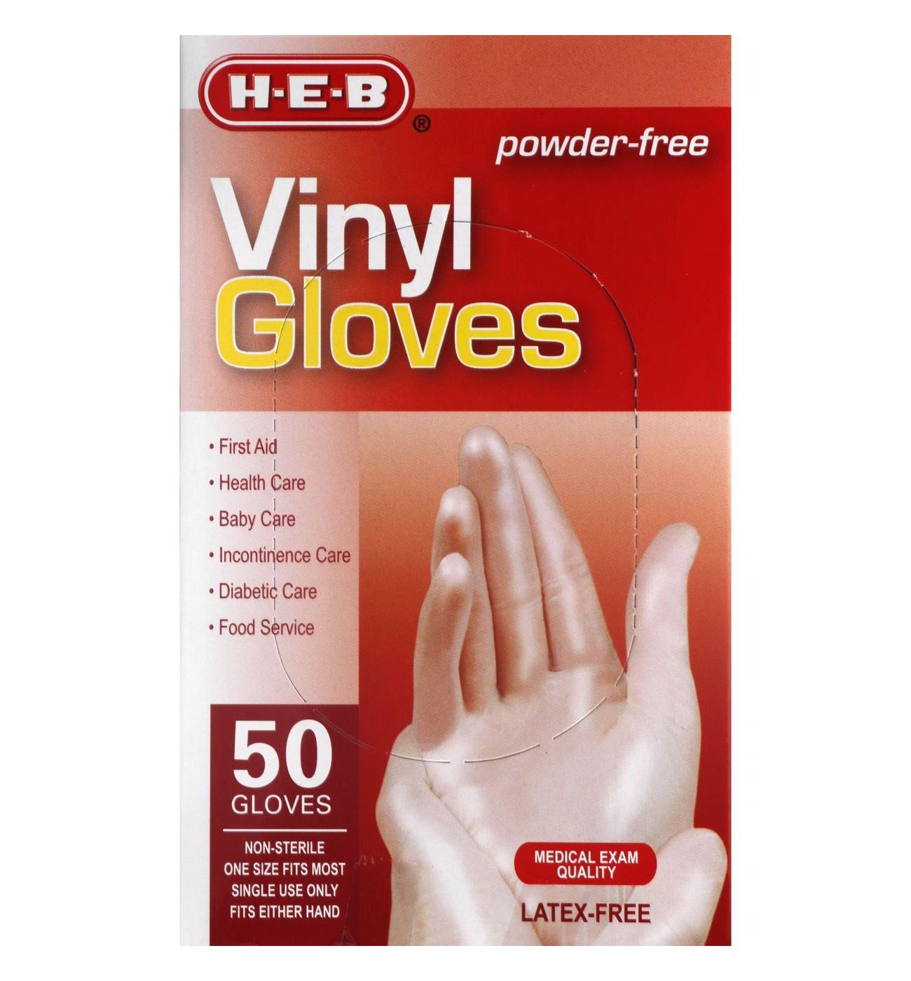 H-E-B Powder Free Vinyl Gloves; image 1 of 2