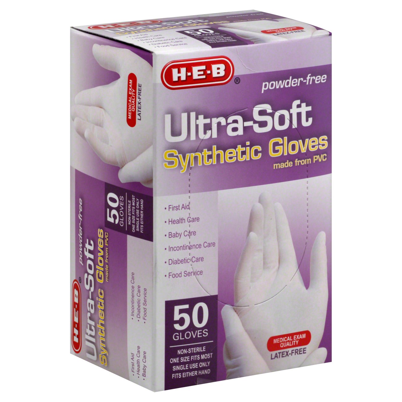 HEB Powder Free UltraSoft Synthetic PVC Gloves Shop Medicines