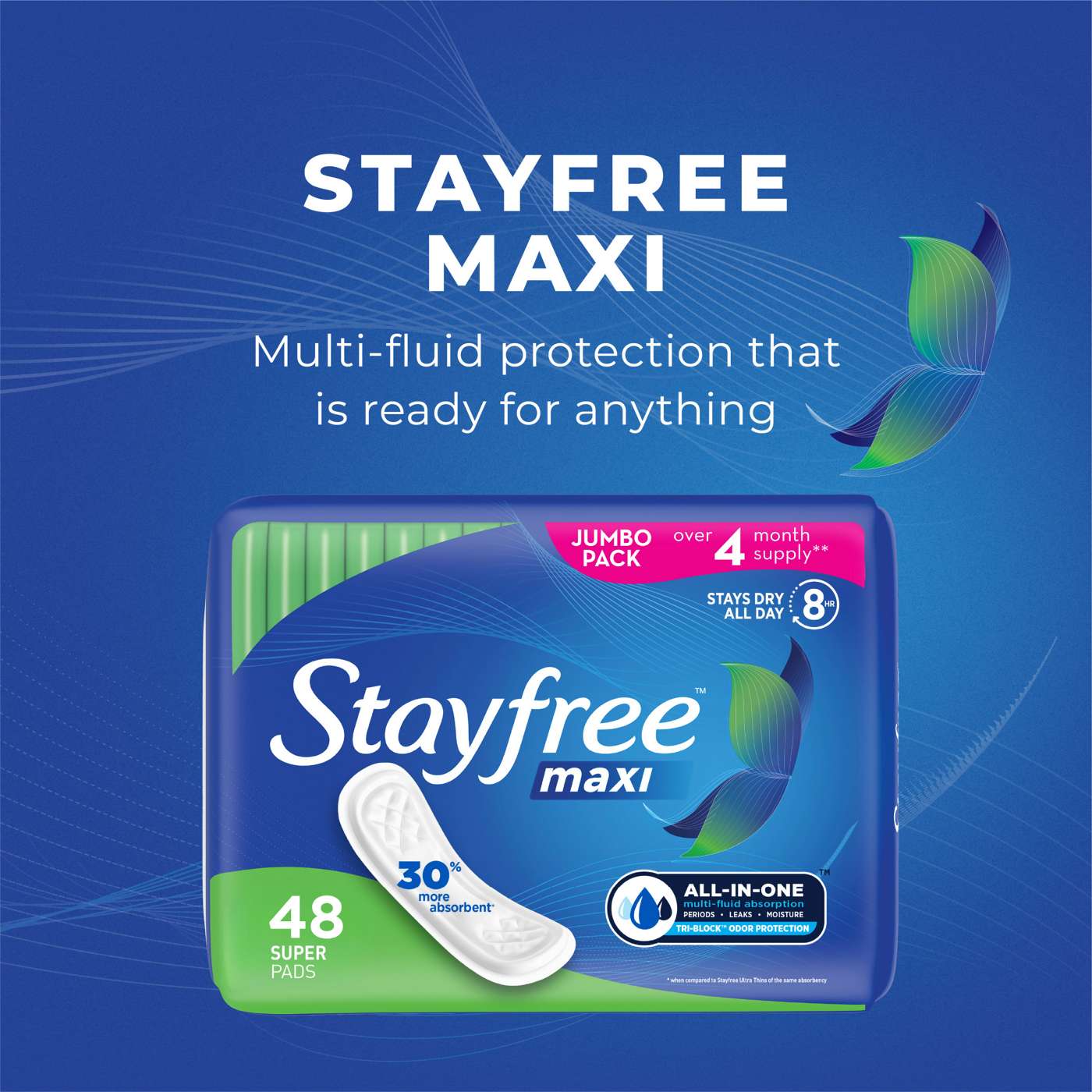 Stayfree Maxi Super Long Pads without Wings; image 6 of 10
