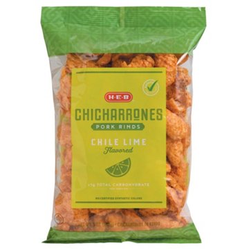 H-E-B Chicharrones Pork Rinds - Chile Lime, 5 oz