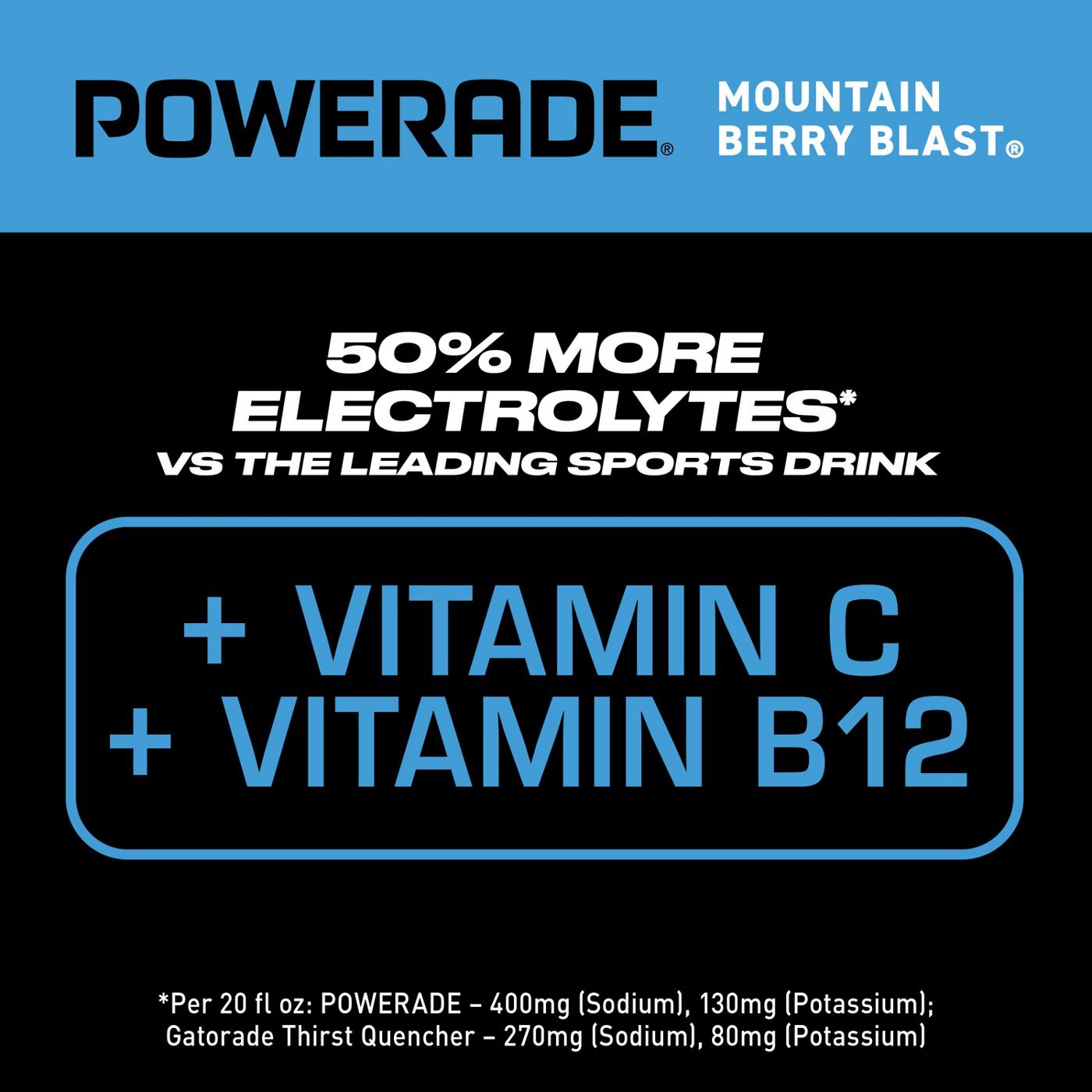 Powerade Mountain Berry Blast Sports Drink 8 pk Bottles; image 6 of 7