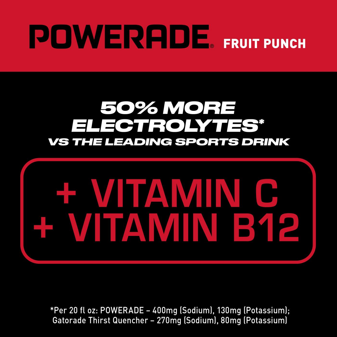 Powerade Fruit Punch Sports Drink 8 pk Bottles; image 2 of 6