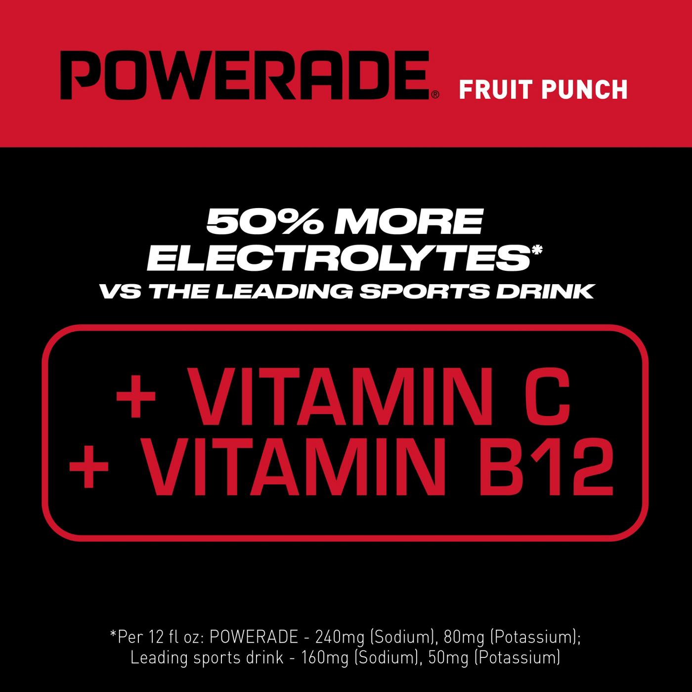 Powerade Fruit Punch Sports Drink 8 pk Bottles; image 3 of 6