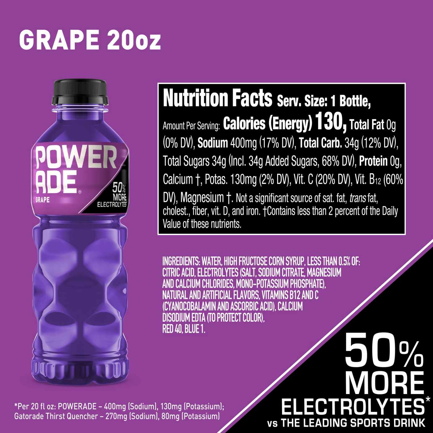 Powerade Grape Sports Drink; image 5 of 7