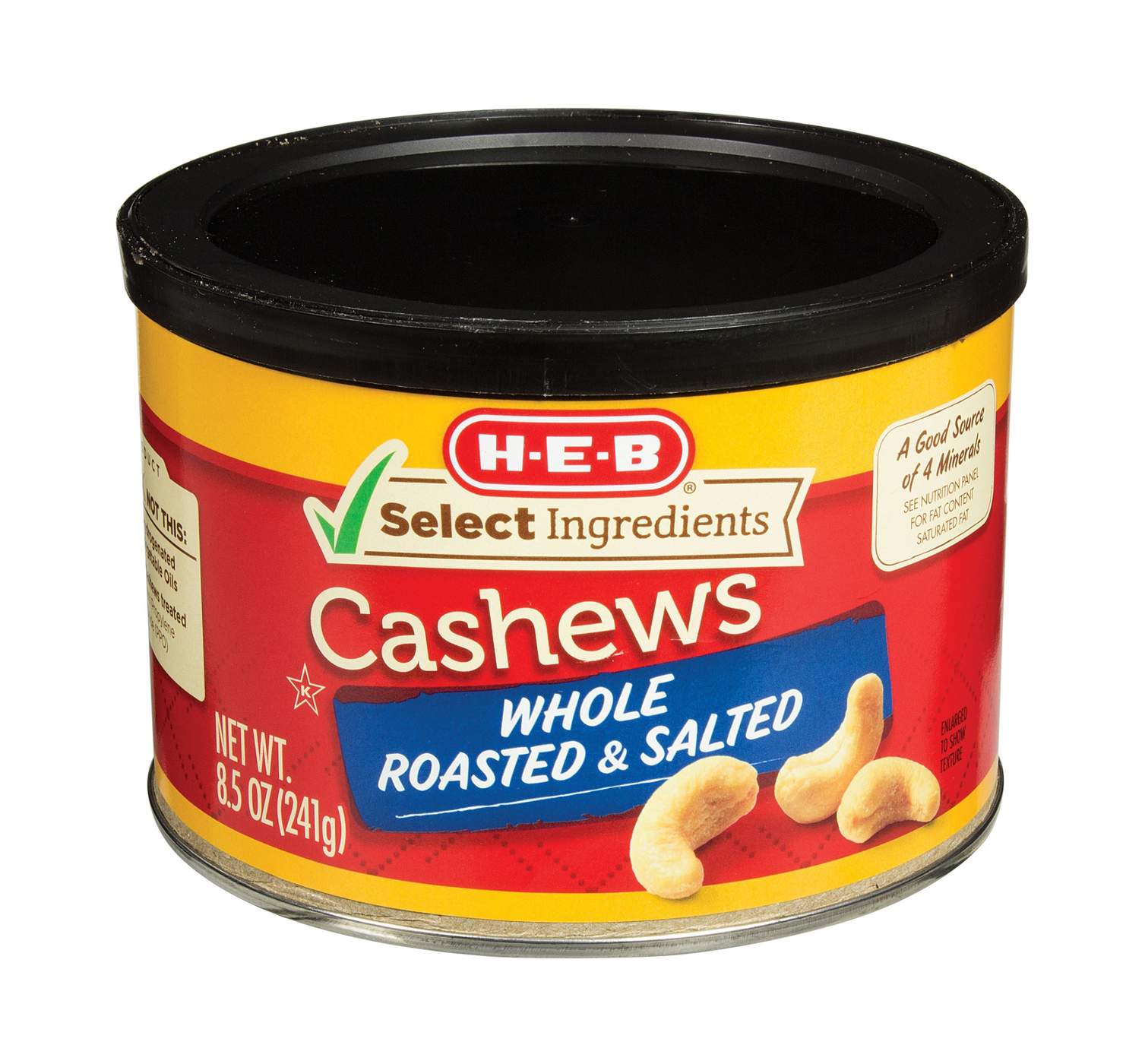 H-E-B Whole Roasted & Salted Cashews; image 1 of 2