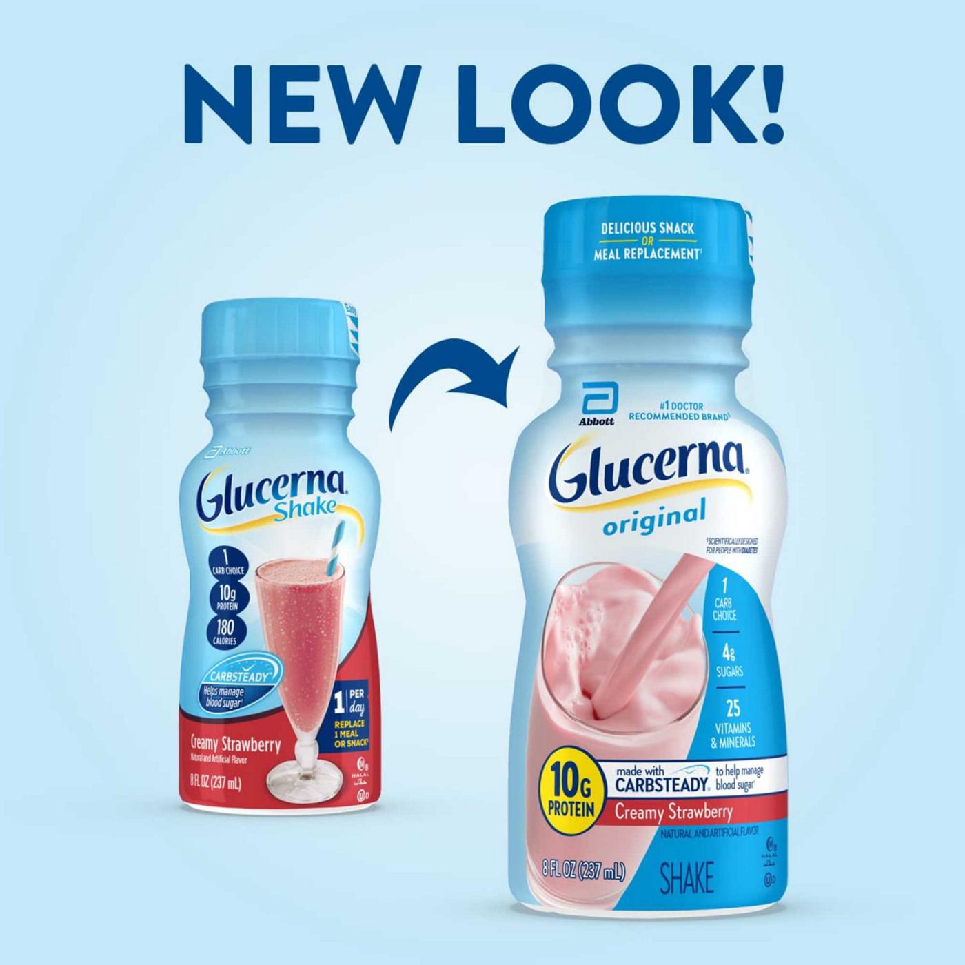 Glucerna 10g Protein Diabetes Nutritional Shake - Creamy Strawberry, 8 fl oz Bottles; image 7 of 11