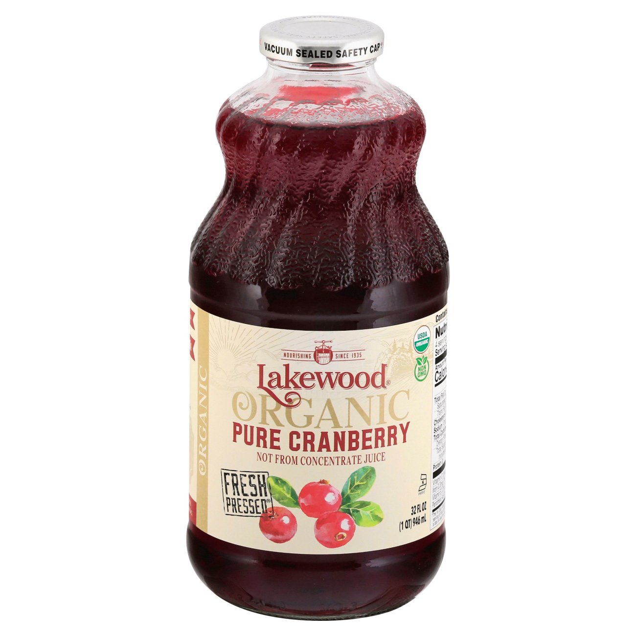 Lakewood Organic Pure Cranberry Juice, 32 oz | Central Market