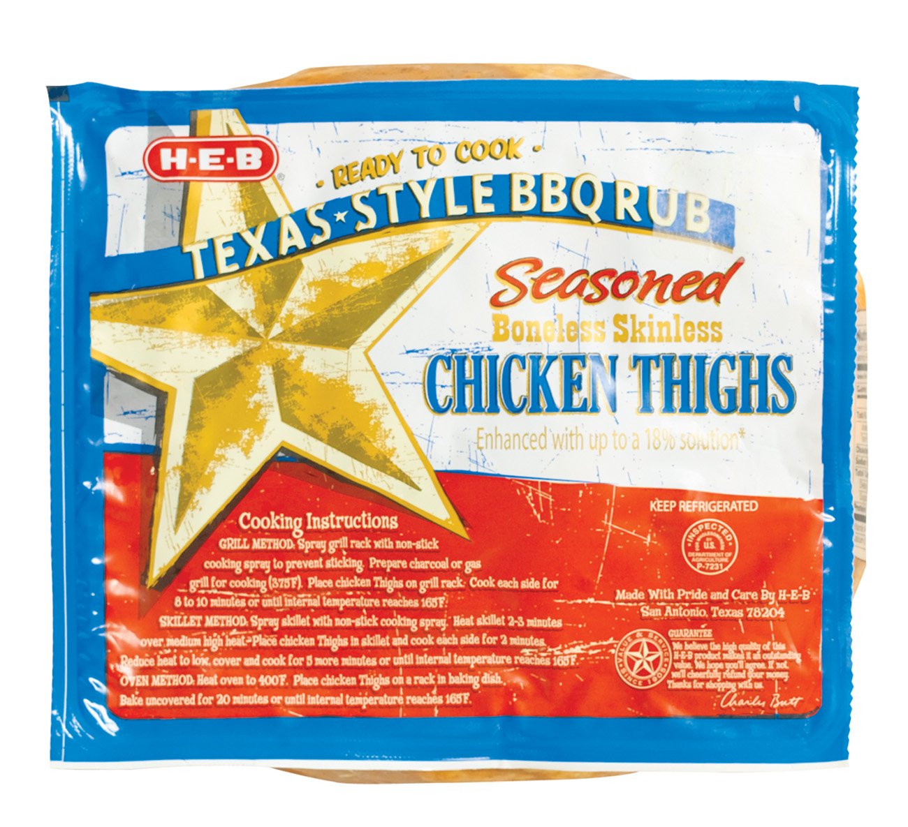 HEB Boneless Skinless Seasoned Texas BBQ Rub Chicken Thighs Shop