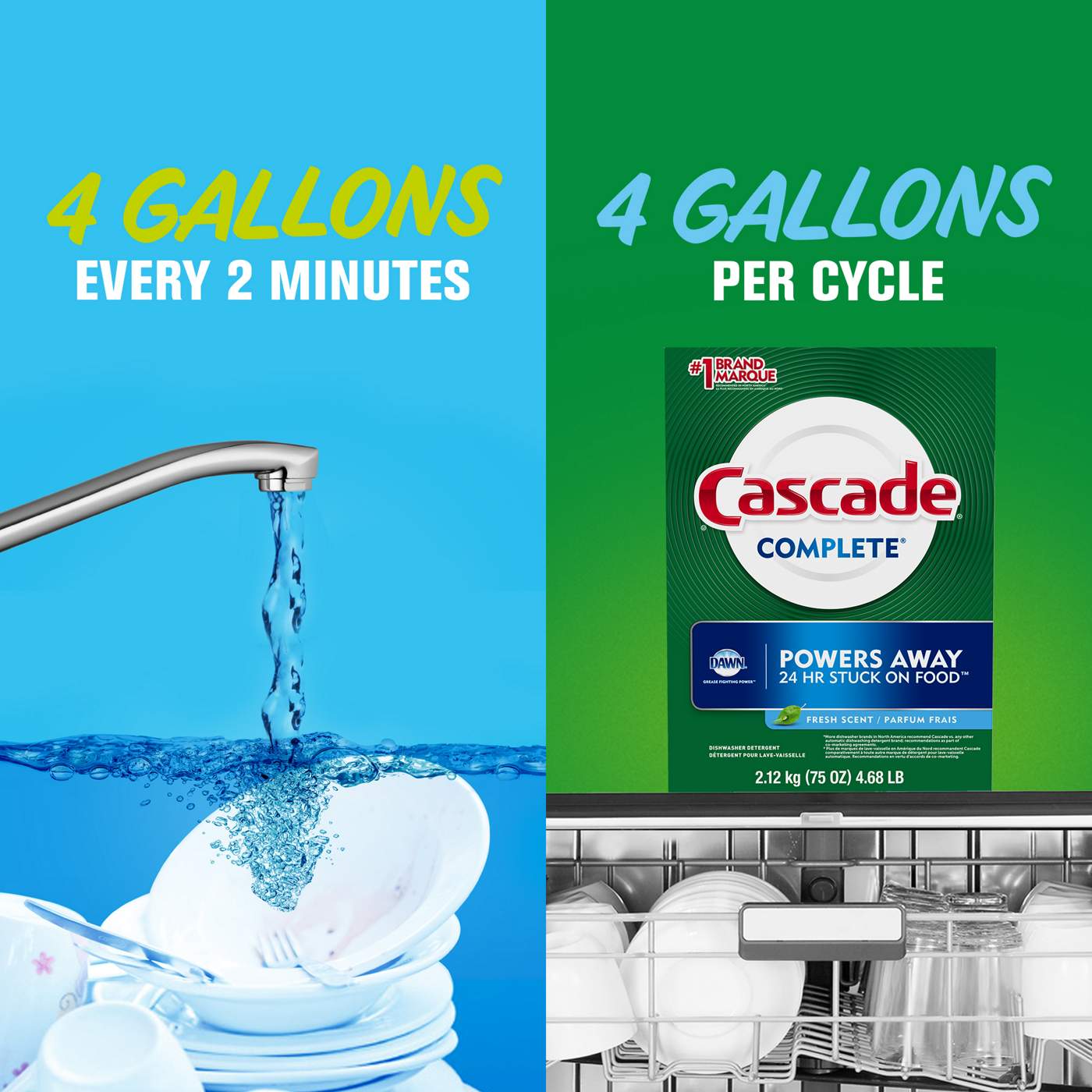 Cascade Complete Dishwasher Detergent Powder - Fresh; image 2 of 9