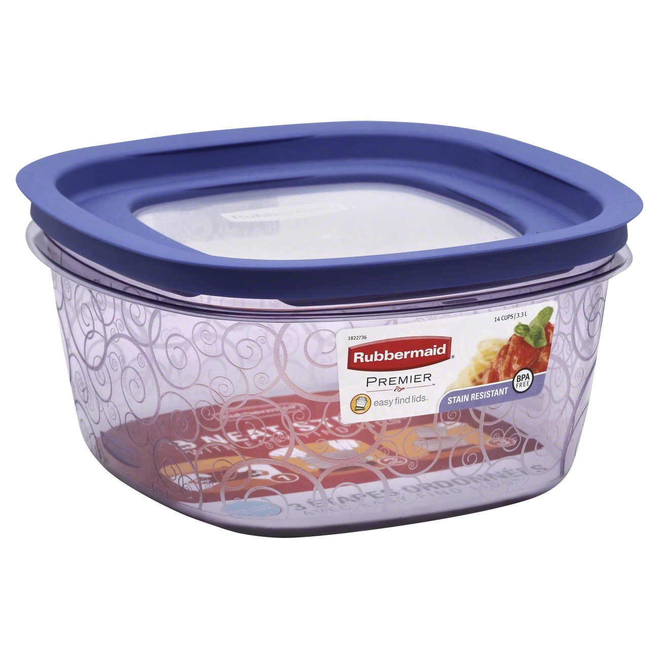 Rubbermaid Premier Food Storage Container With Lid 14 Cup Shop   001036853