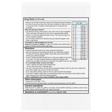 alli Diet Weight Loss Supplement Pills, Orlistat 60mg Capsules