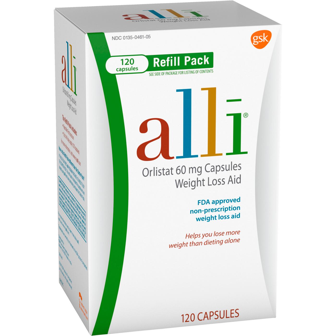 alli Diet Weight Loss Supplement Pills Orlistat 60 mg Capsules; image 7 of 8