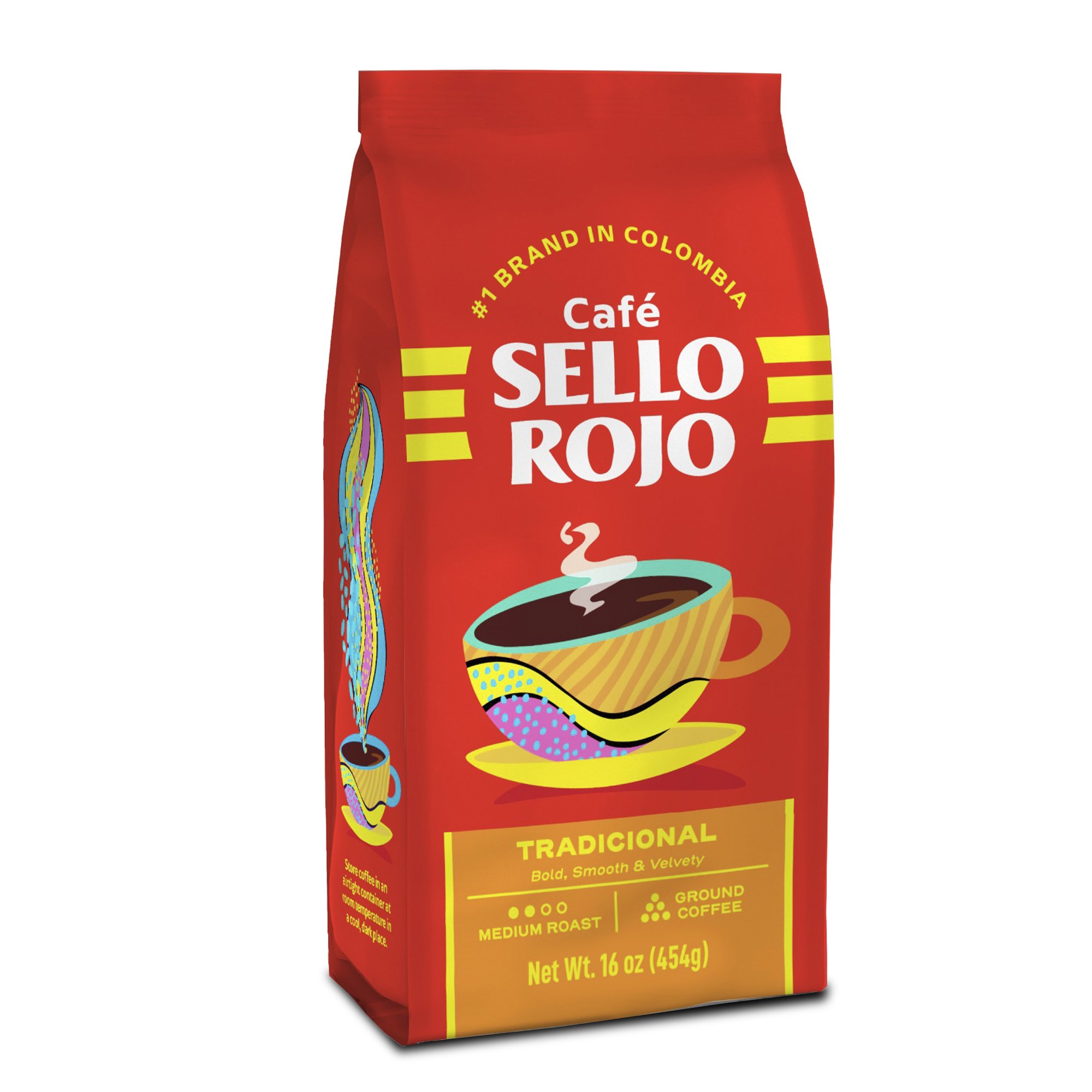Cafe Sello Rojo Medium Roast Premium Columbian Coffee, 17.6 oz
