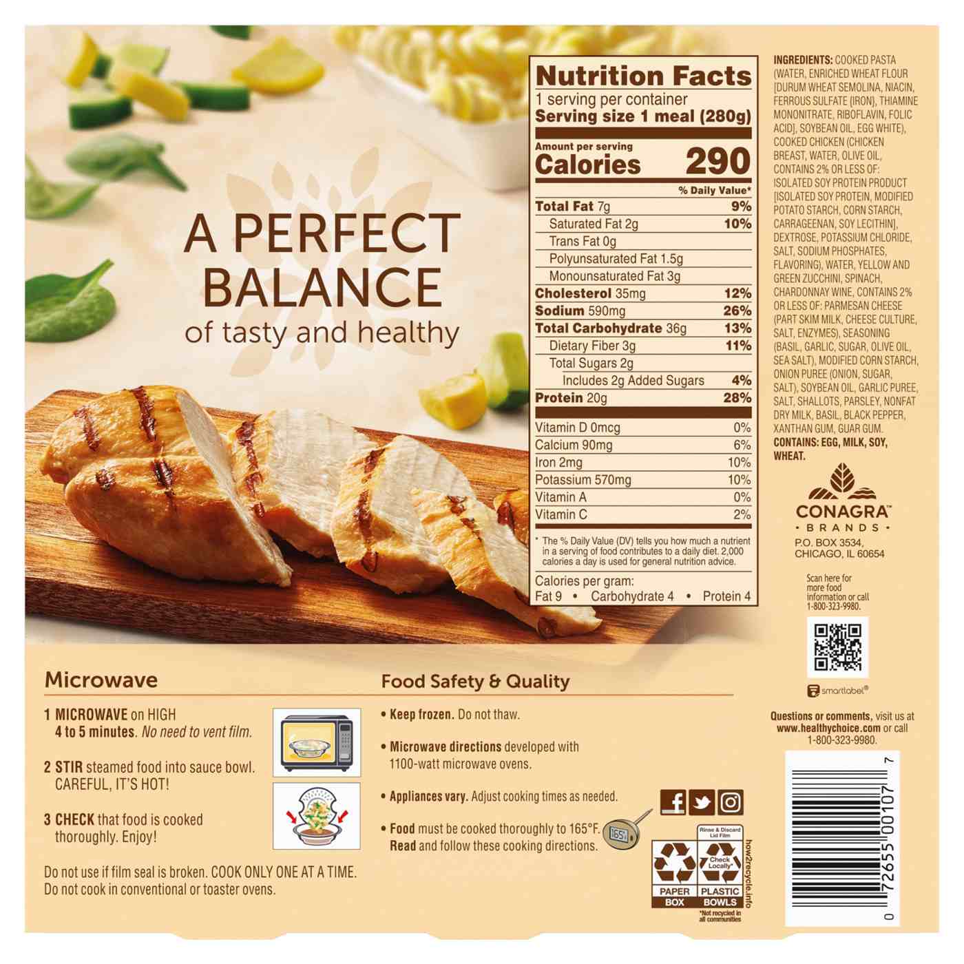 Healthy Choice Café Steamers Grilled Chicken Pesto Frozen Meal; image 2 of 7