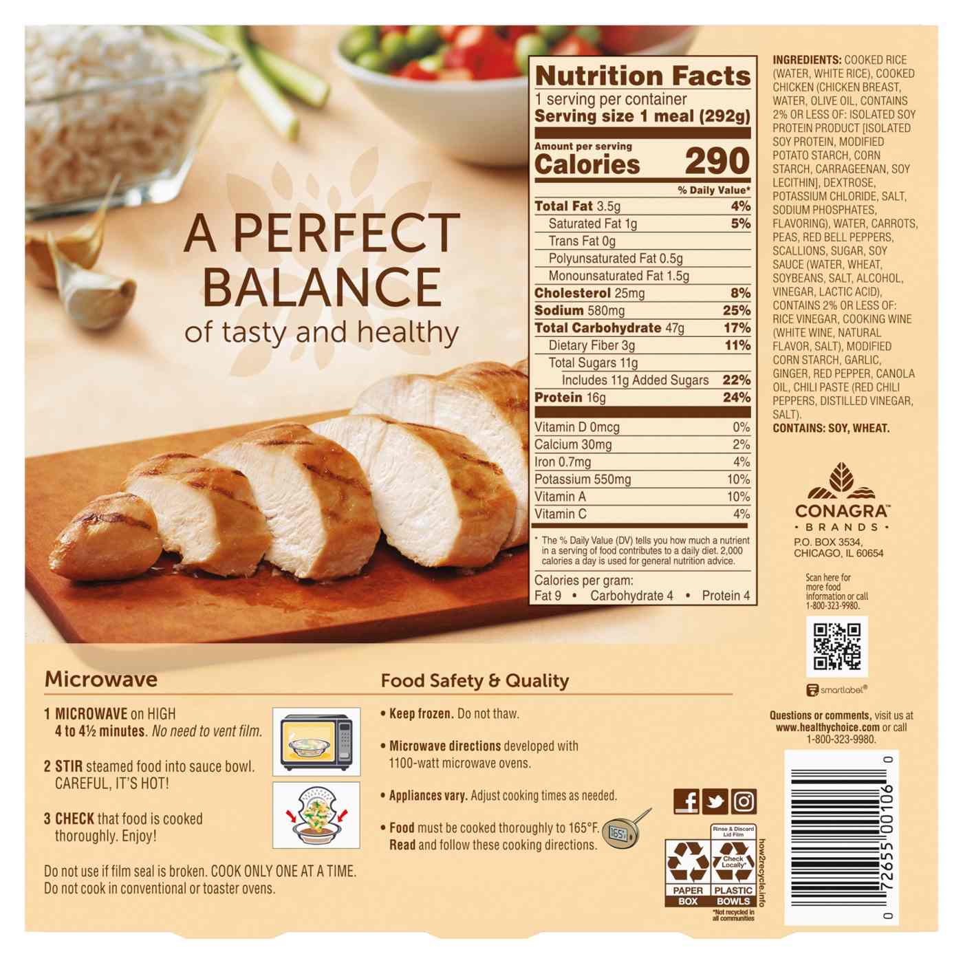 Healthy Choice Café Steamers General Tso's Spicy Chicken Frozen Meal Shop Entrees & sides at HEB