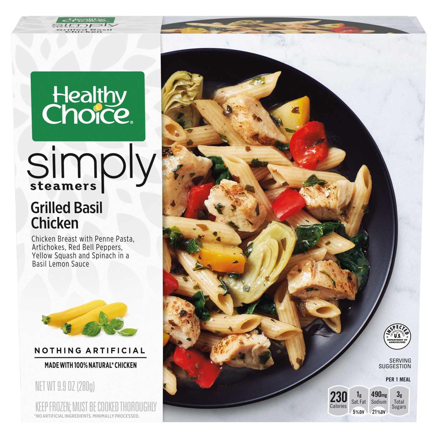 Healthy Choice Simply Steamers Grilled Basil Chicken Frozen Meal; image 1 of 2