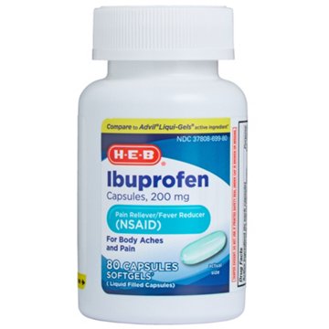 H-E-B H-E-B Ibuprofen Fever & Pain Relief Softgels – 200 mg, 80-ct
