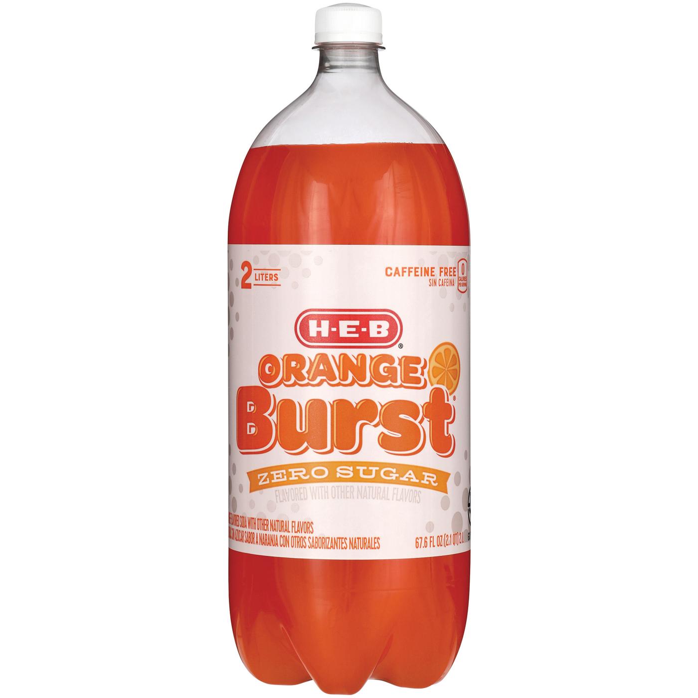 H-E-B Zero Sugar Orange Burst Soda; image 2 of 2