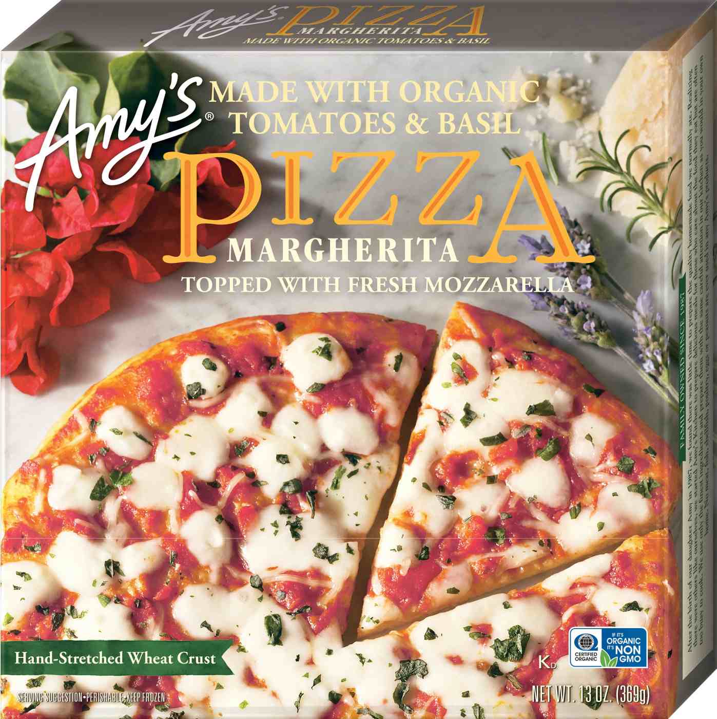 Amy's 11g Protein Frozen Margherita Pizza; image 1 of 12