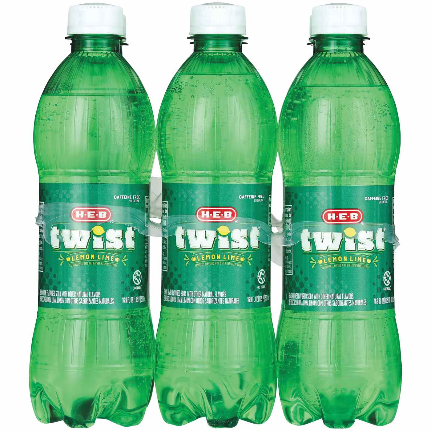 H-E-B Twist Lemon Lime Soda 6 pk Bottles; image 1 of 2